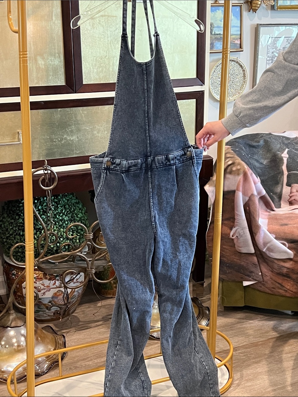 Women’s Washed Denim Overalls